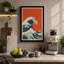 Great Wave Rising Japandi 1 Piece Wrapped Canvas Wall Art-1395067660-1395067657