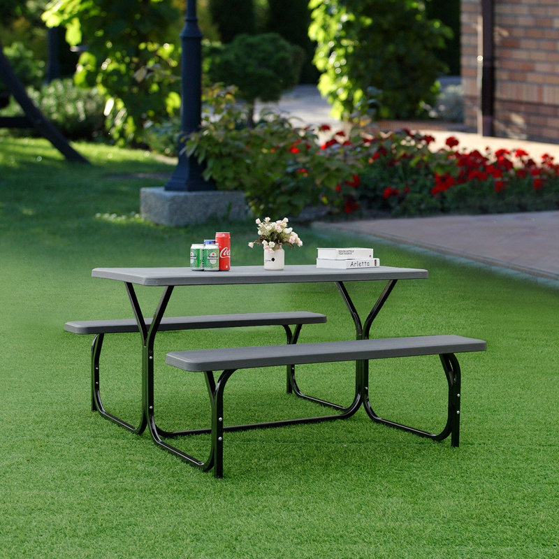 Table de pique-nique Dion, Noir anthracite