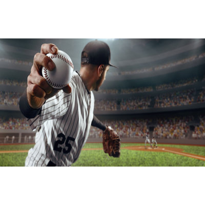 Premium Peel & Stick Wall Mural - Baseball Pitch Action