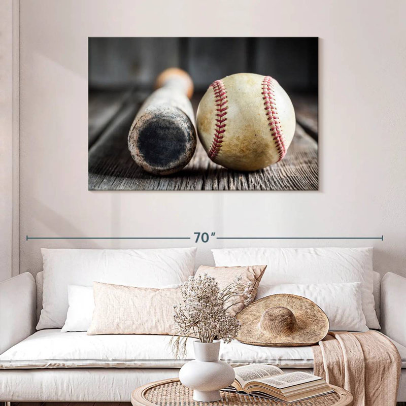 Sireci Bat And Baseball, 30" H x 45" W