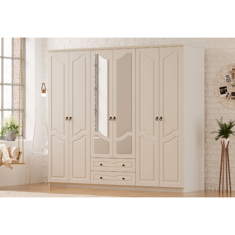 Antravia 6 Door Manufactured Wood Wardrobe