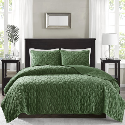 3 pièces de courtepointe en velours double / grand - confortable et élégante avec matelassage géométrique, comprend 1 courtepointe, 2 taies décoratives, rembourrée de coton pour une durabilité et un confort chaleureux
