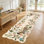 Tapis festonnés festonnés 2 x 6 po, couloir de couloir antidérapant à motif floral paon lavable, tapis de ferme ultra mince à poils courts doux pour la salle de bain de la chambre à coucher