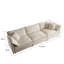 Canapé modulaire réversible en chenille offrant des options de sièges polyvalentes Chenille beige confortable avec structure en bois massif et rembourrage en éponge