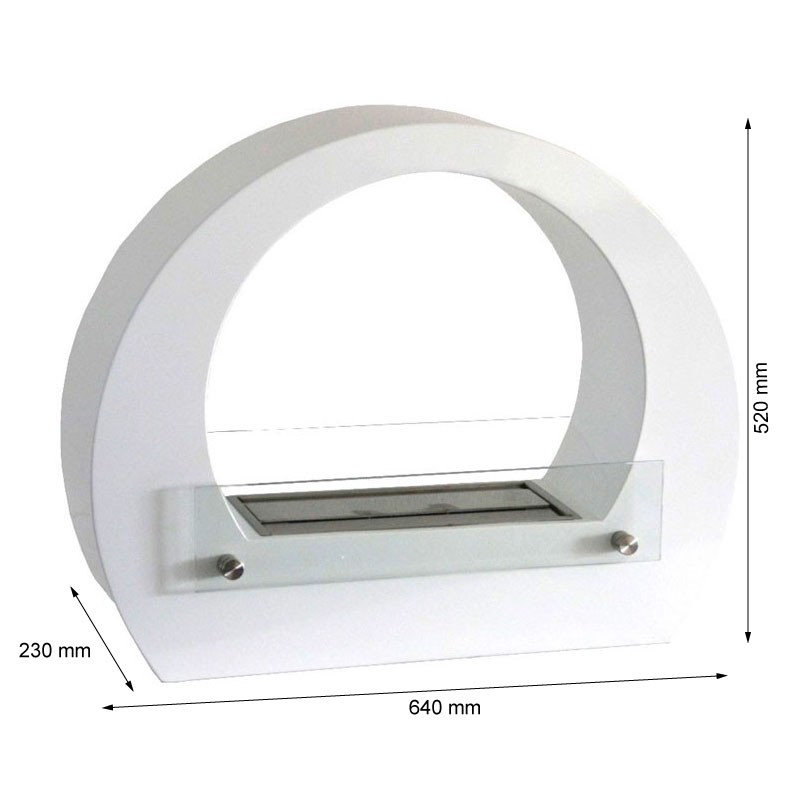 Noelia - Round Bio Fireplace - Black, White