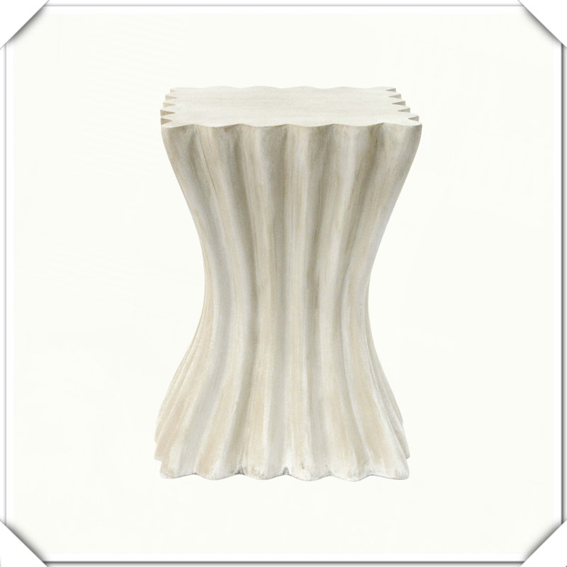 Archaistic Wavy Side Table Functional Versatile Practical Stylish Decorative Durable Compact, Antique Brown