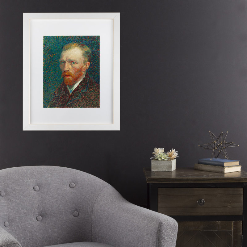 « self portrait », impression sur toile, H 20 po x l 16 po x P 0,5 po, Cadre blanc, Blanc