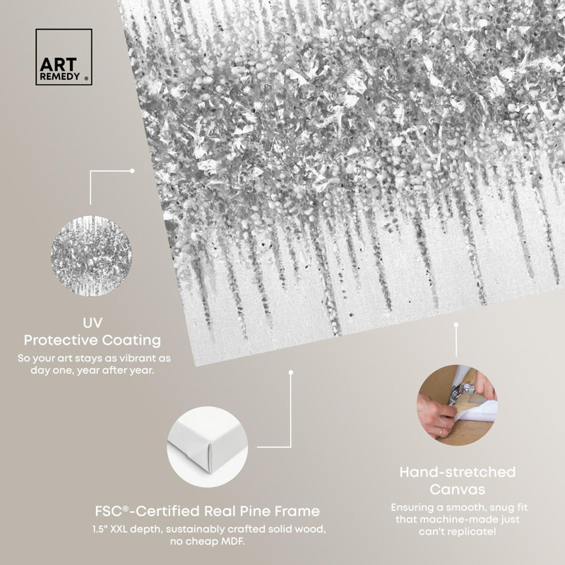 «Grey Lines Inspo», art moderne noir et blanc par Art Remedy, Toile tendue, H 24 po x l 36 po