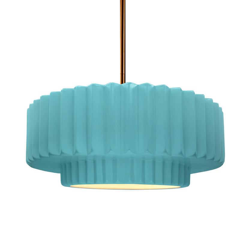 Luminaire suspendu 1 lumière Meydan, H 5,25 po x l 14,5 po x P 14,5 po, Piscine réfléchissante, Laiton brossé