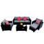 Ensemble de canapé d'extérieur en rotin PE 7 pièces et table basse-1165443121