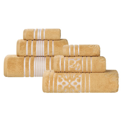 Ensemble de serviettes en coton uni et jacquard Sadie Zero Twist