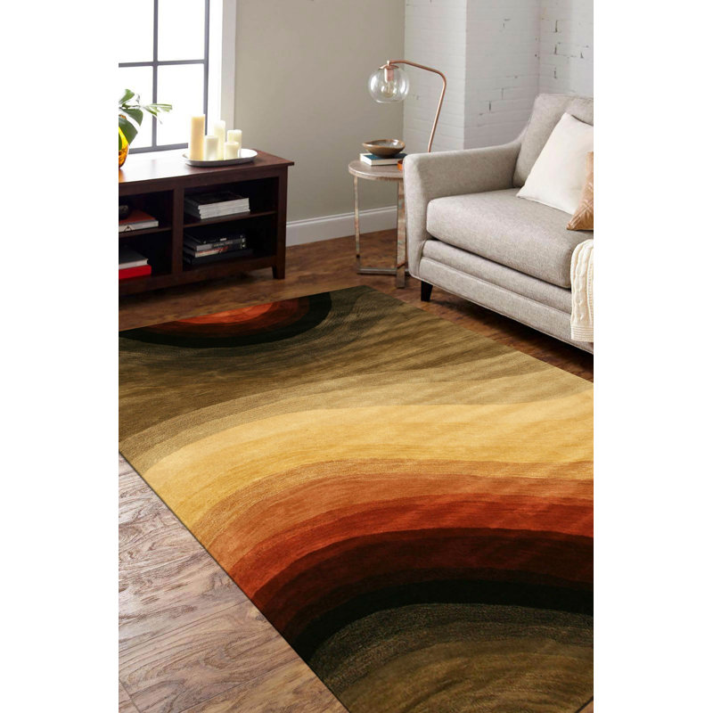 Élégant tapis multicolore en laine touffeté à la main Sloane, Rectangulaire 4 pi x 6 pi