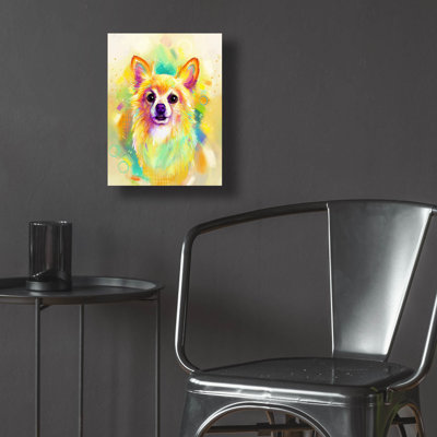 Epic Art 'Pop Art Long Haired Chihuahua' by Furbaby Affiliates Acrylic Glass Wall Art