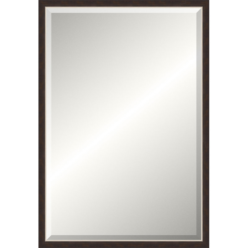 Silver and Espresso Gallery Mirror, Classic Vanity