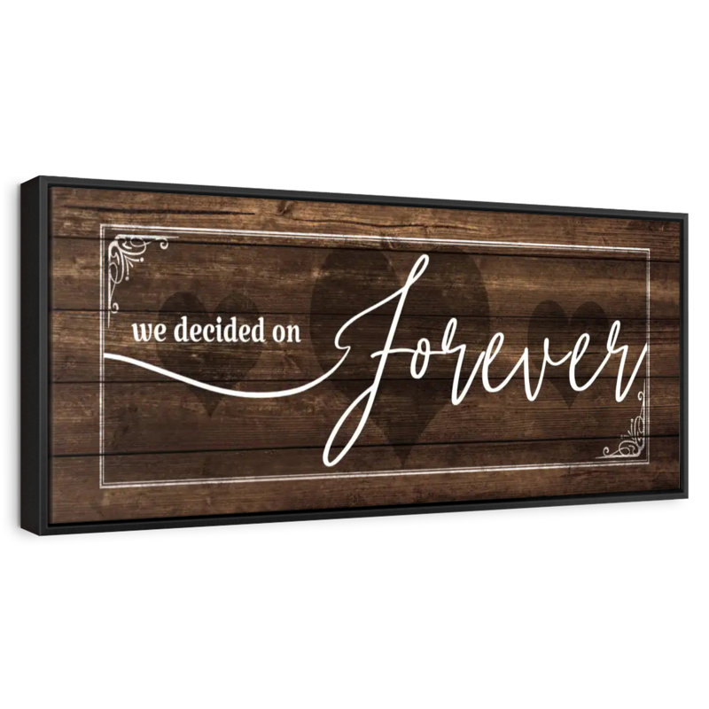 Plaque murale «Forever Love», Cadre flottant noir, 49 po x 17 po