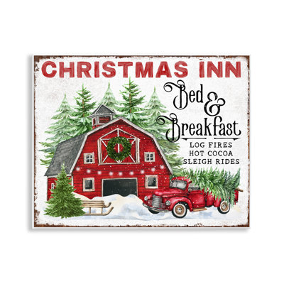 Art mural sur toile de Noël auberge par Creatif Belle