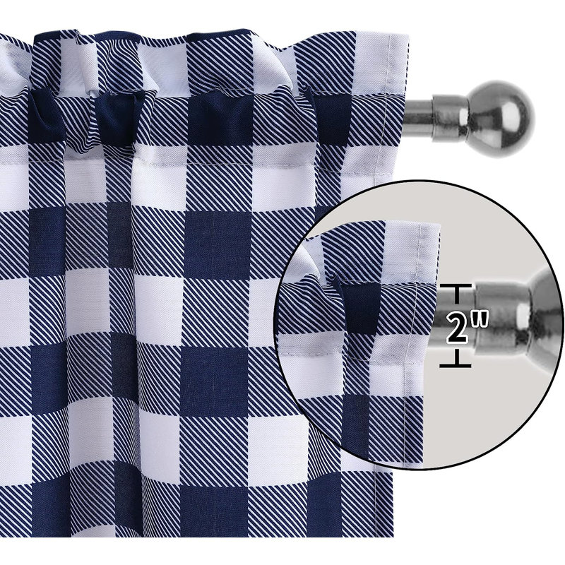 Rideau de cuisine Tomasita, Bleu marine, L 56 po x L 45 po