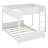 Full XL Over Full XL Wooden Bunk Bed With Built-In Storage Shelf & Ladder-422782842
