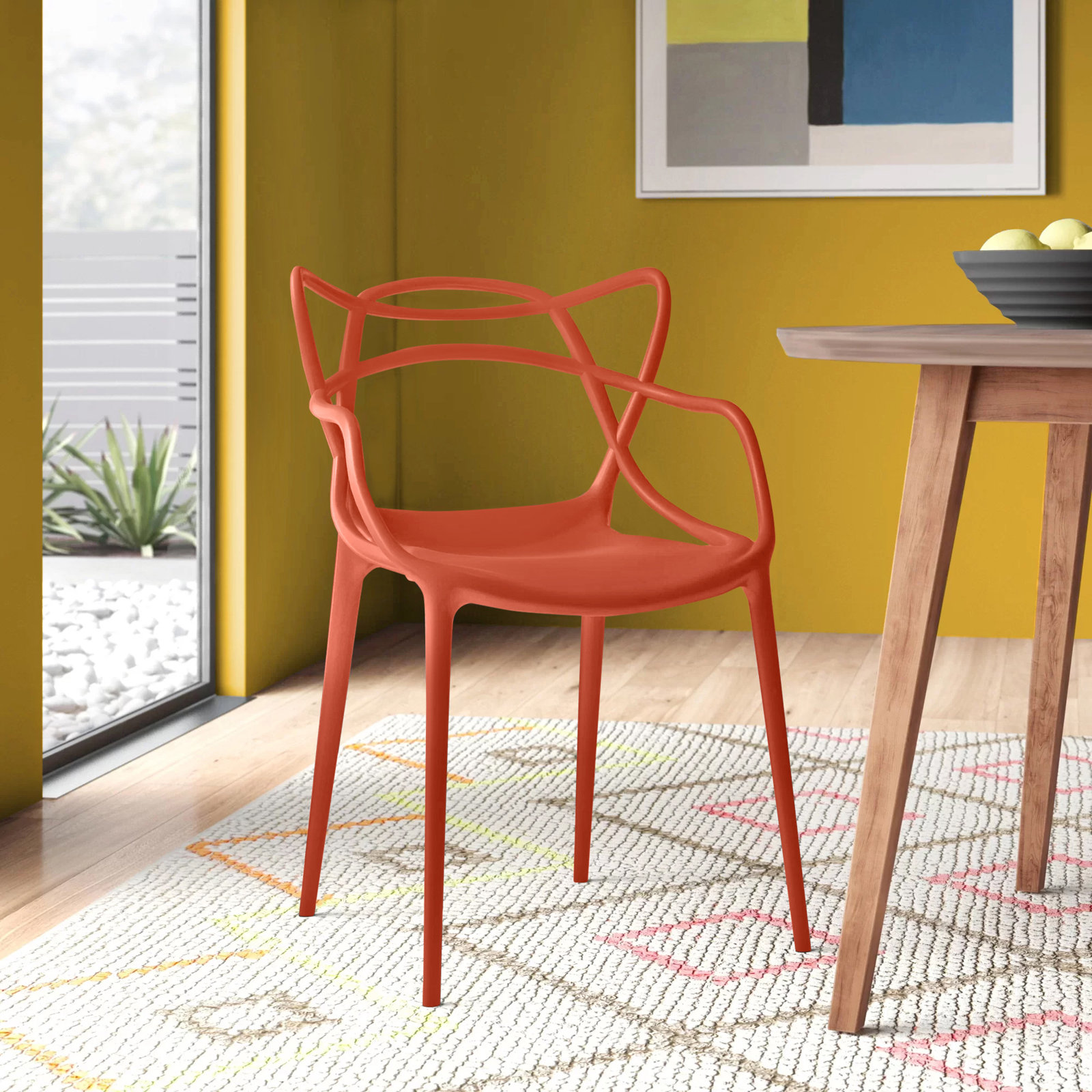 Masters 18.11'' H Stacking Armchair, Russet