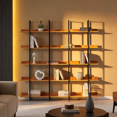 Vintage Industrial 5-Tier Bookcase,Perfect for Home Office and Display