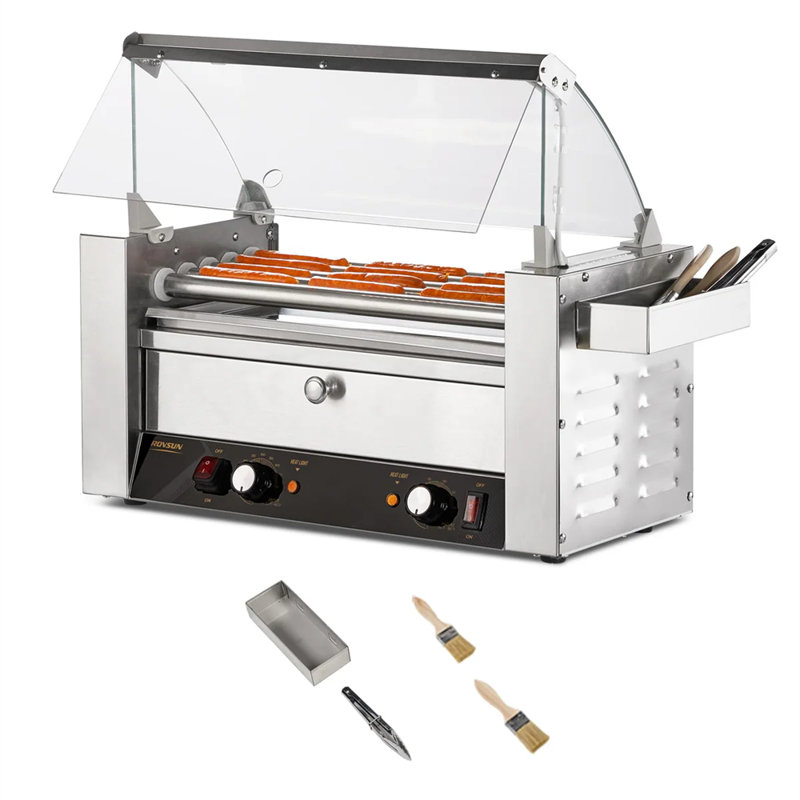 Gril à 5 rouleaux 900 W 110 V avec 5 hot-dogs et couvercle