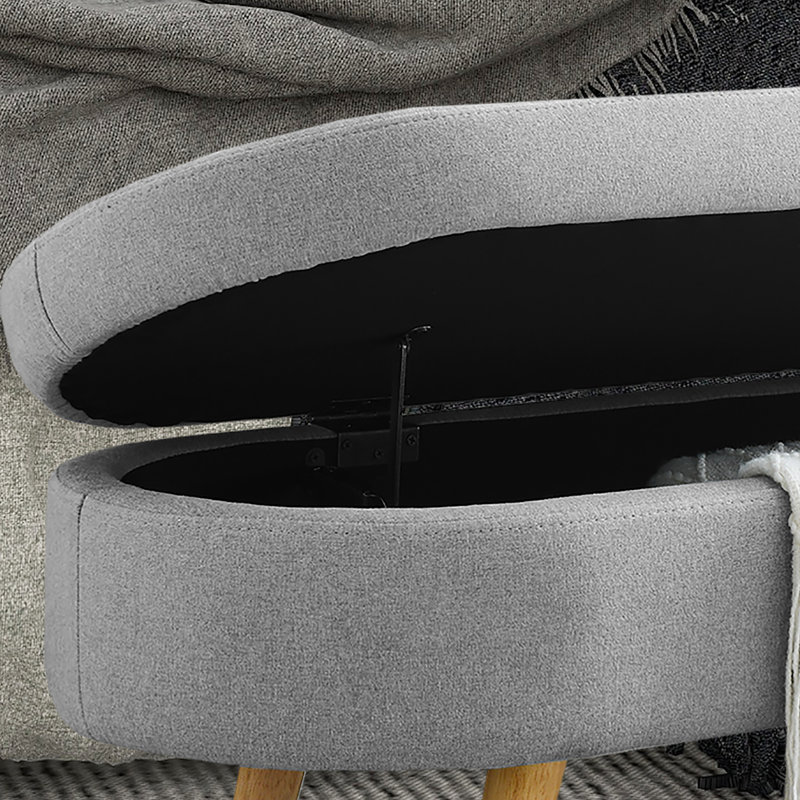Kiia Linen Upholstered Storage Bench