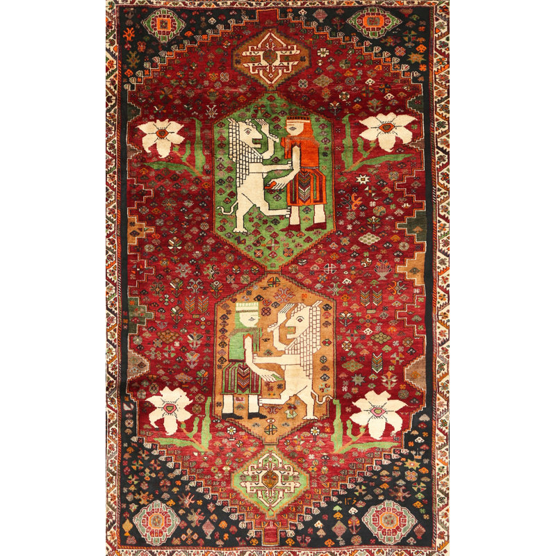 Tapis marron / noir Southwestern, Rectangle 2 pi x 4 pi