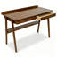 Bureau d'écriture en bois massif avec tablettes de rangement et crochets latéraux-895240782