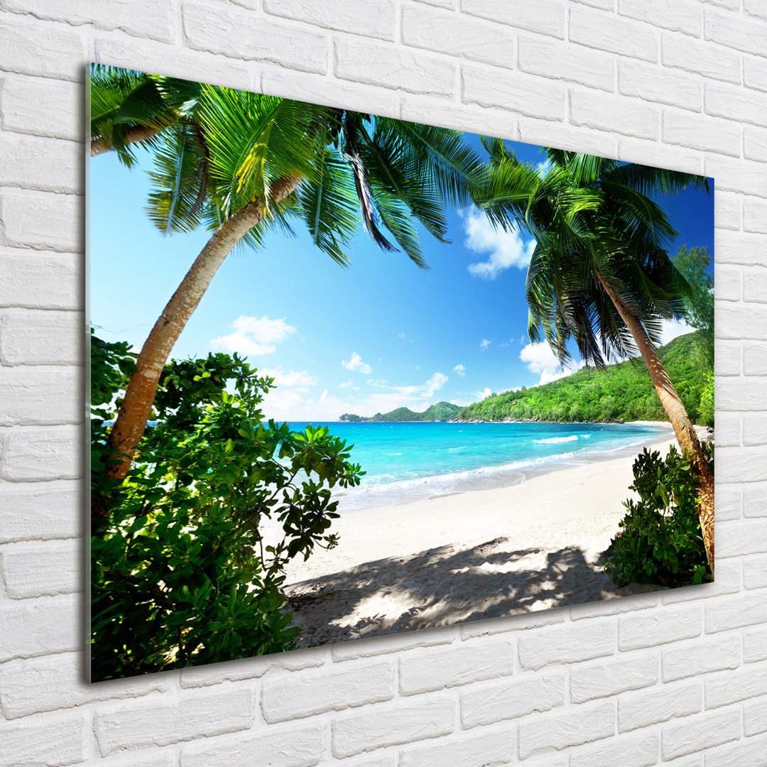 Glasbild Seychelles Beach