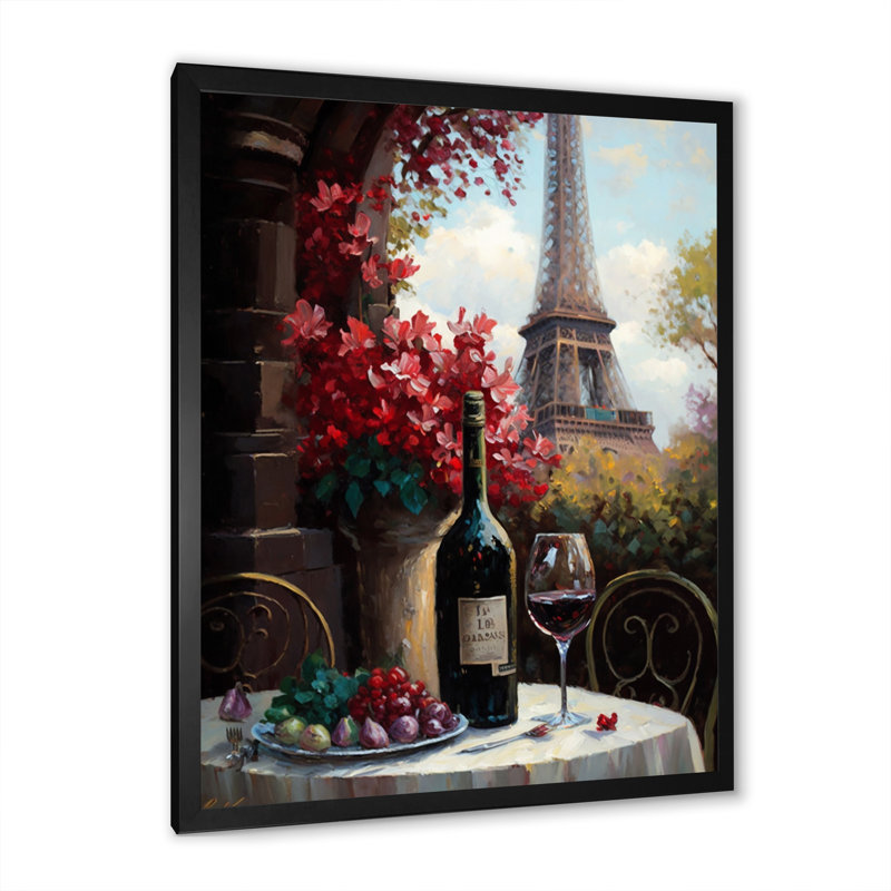 «Savouring Red Wine» par la Tour Eiffel Paris II, reproduction sur toile, H 20 po x l 12 po x P 1 po