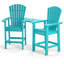 Ensemble de 2 tabourets de bar d'extérieur, chaises Adirondack en PEHD à hauteur de bar, grands tabourets de bar avec repose-pieds pour la cuisine, la piscine, la cour arrière et le jardin (grand bleu marine)-103531886