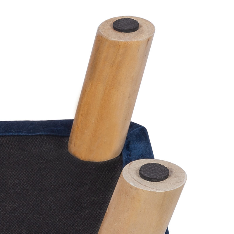 Vira Upholstered Ottoman, Blue Linen