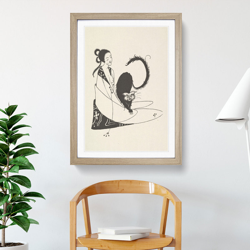 Grotesques by Aubrey Beardsley - Picture Frame Graphic Art, 36cm H x 27cm W x 2cm D, Oak Framed
