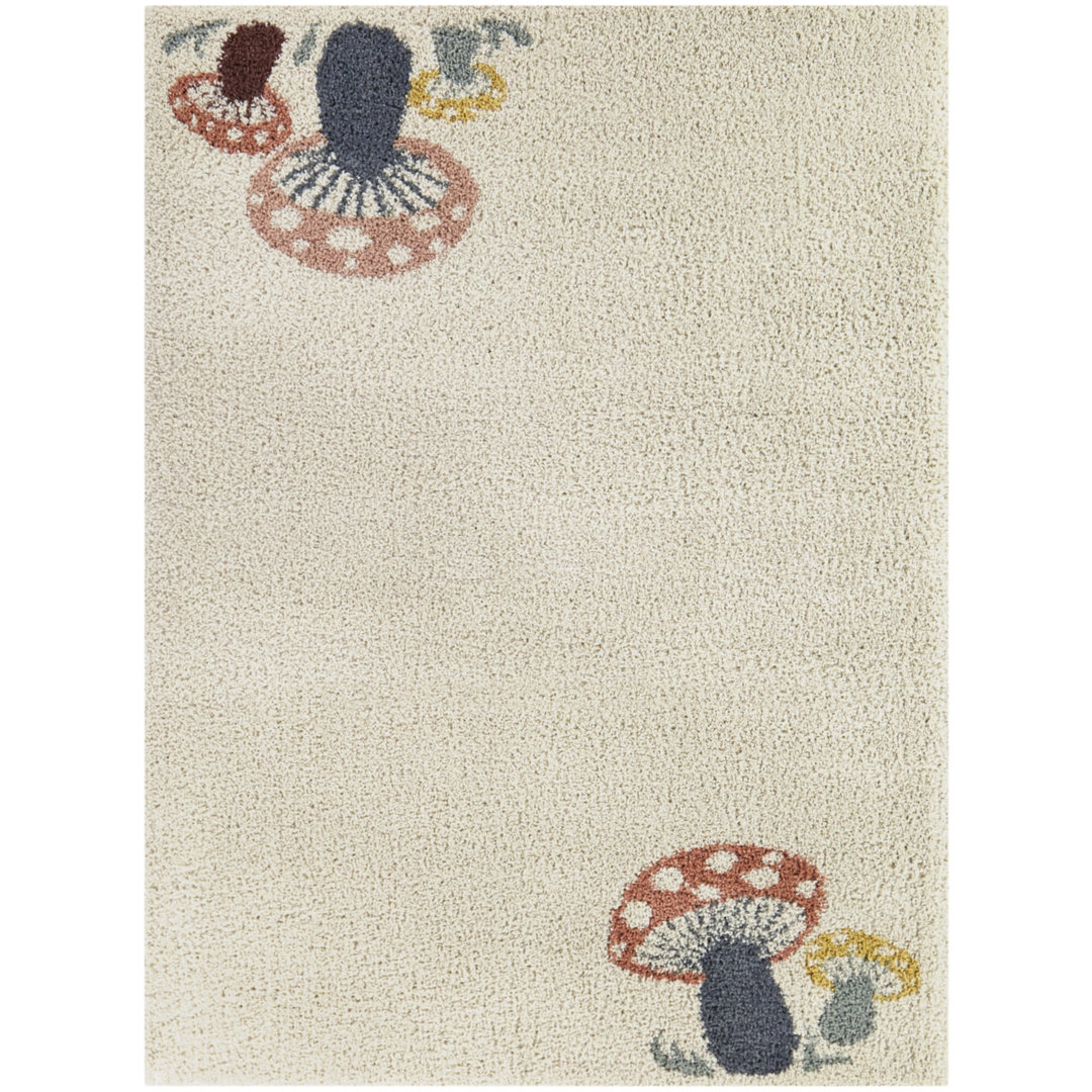 Madisson Machine Woven Polypropylene Area Rug in Cream/Blue/Orange Gracie Oaks Rug 