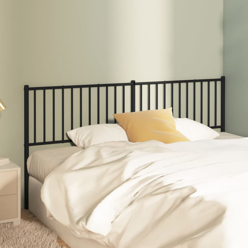 Demarrio vidaXL Durable Metal Headboard, Modern Style, Black, California King