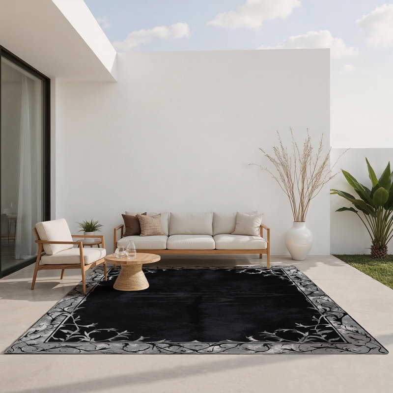 Tapis argenté intérieur et extérieur, Rectangle 5 pi x 7 pi