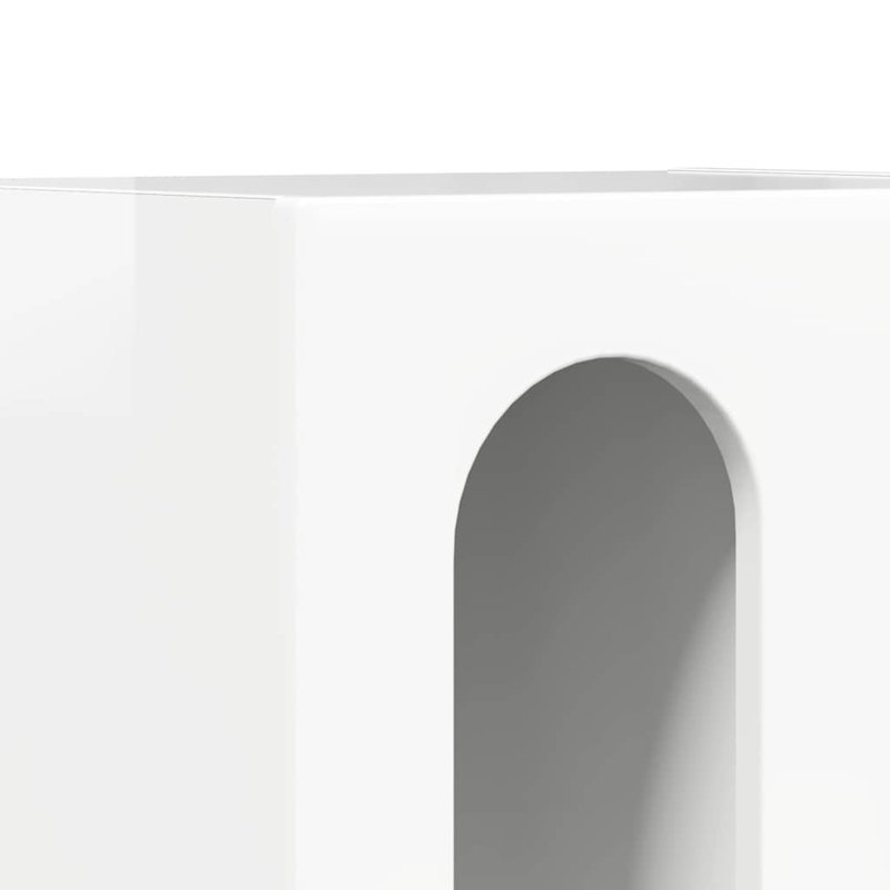 40cm W Manufactured Wood Bedside Table, High Gloss White