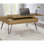 Chêne doré, noir, rectangulaire, table basse à plateau relevable, espaces de rangement cachés, structure en bois d'ingénierie, finition élégante en placage de chêne, supports de pieds en métal noir, compartiments zones de vie et stratifié