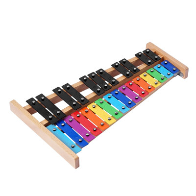 Glockenspiel Xylophone, 27 notes, instrument de percussion professionnel avec clés en métal colorées, comprend 4 maillets, un sac de transport, une trousse d'instruments de musique pour débutants pour adultes et enfants