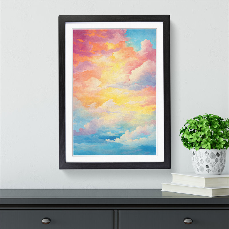 Single Picture Frame Print on Wood, Black Framed, 46cm H x 34cm W