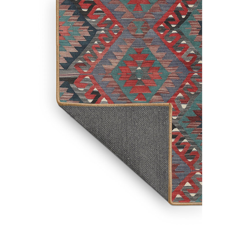 Tapis gris/rouge contemporain, Rectangle 6 pi x 9 pi