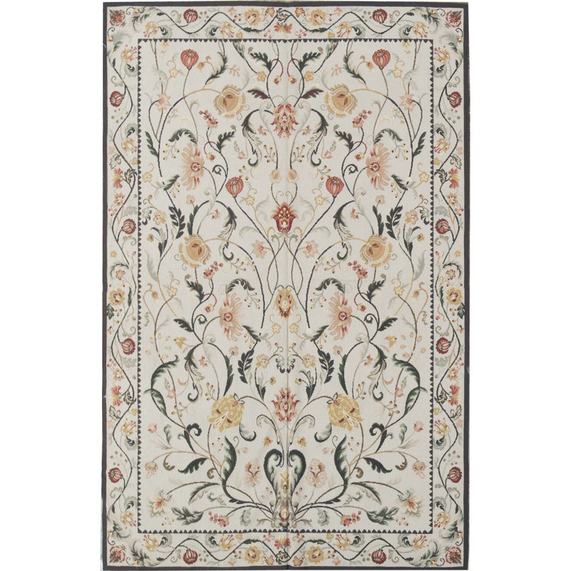 Hand Knotted Wool Floral Area Rug