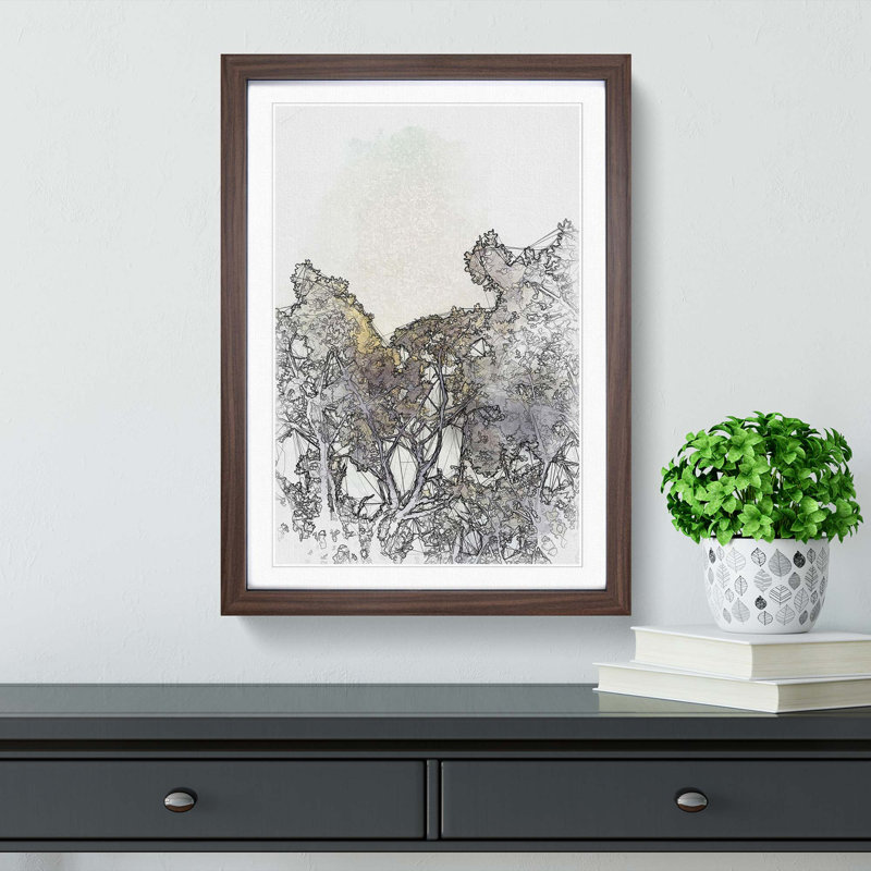 Branches of an Oak Tree in Abstract - Picture Frame Graphic Art Print, Walnut Framed, 87cm H x 62cm W x 2cm D