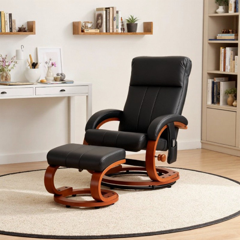 Fauteuil inclinable compact de confort avec massage vibrant et repose-pieds - parfait pour les petits espaces