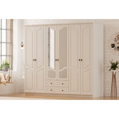 Antravia 6 Door Manufactured Wood Wardrobe
