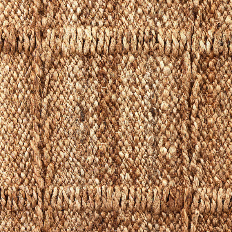 Grid Flatweave Jute Solid Color Area Rug in Natural Grid Jute, Rectangle 8' x 10'