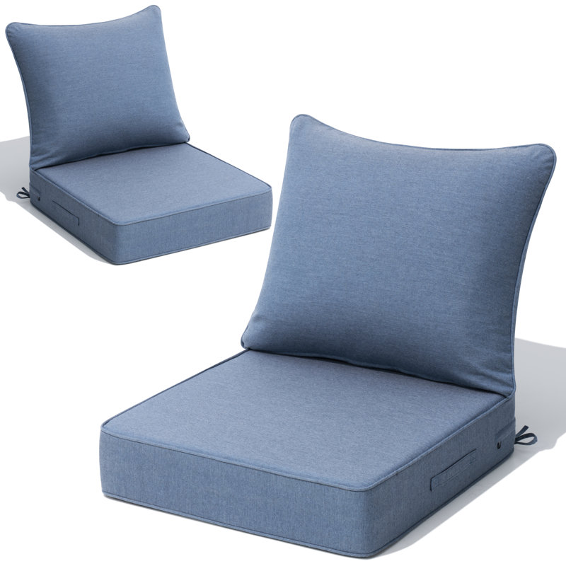 Sunbrella Patio Seat Cushion Set, Blue, 2