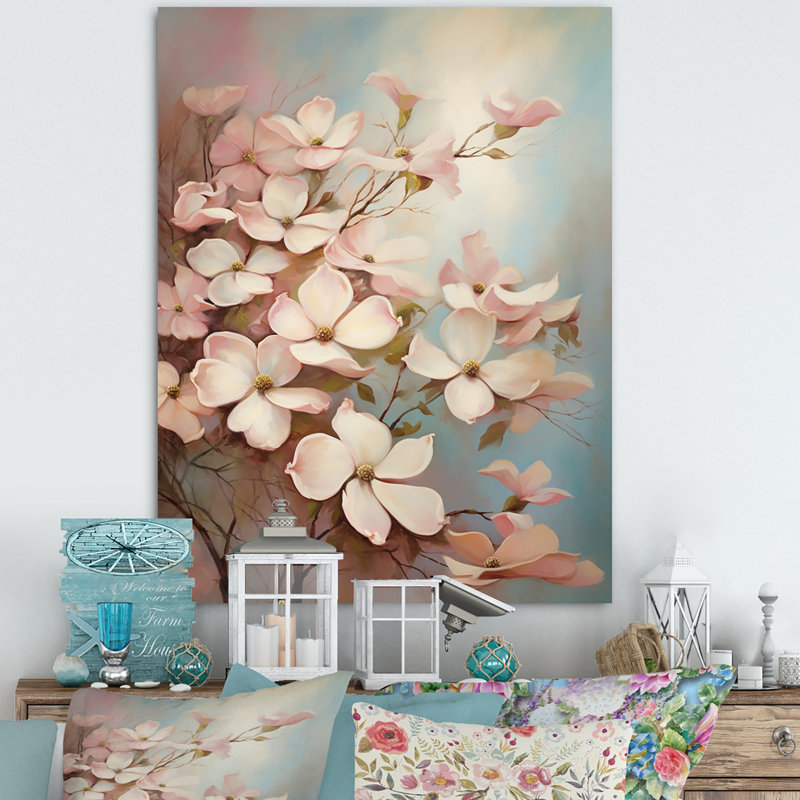 Impression de cornouiller blanc IV - impression, Toile tendue, H 20 po x l 12 po x P 1 po