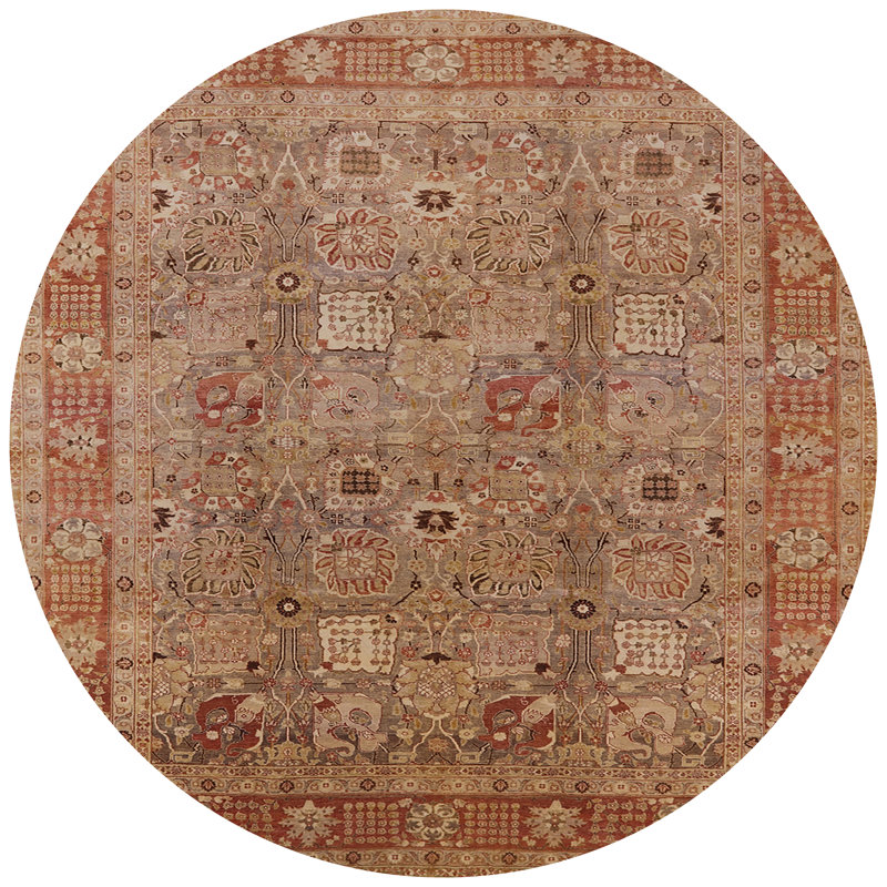 Tapis oriental beige / rouge Soti, Rond 4 pi