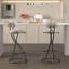 Ensemble de 2 tabourets de bar rembourrés avec tabourets de bar à hauteur de comptoir en velours moderne pour îlot de cuisine, salon (noir et rayé)-440347133